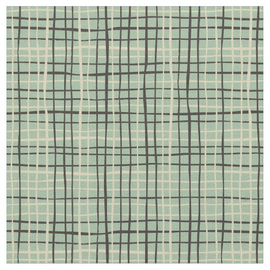 Retro gestripte kunst Sage groen Stof (Close Up)