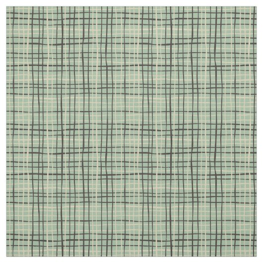 Retro gestripte kunst Sage groen Stof (Swatch)