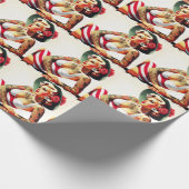 Retro getatoeëerd badpak Pin-up Cadeaupapier (Hoek)