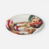 Retro getatoeëerd badpak Pin-up Papieren Bordje (Gekanteld)