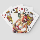 Retro getatoeëerd badpak Pin-up Pokerkaarten (Achterkant)