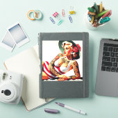 Retro getatoeëerd badpak Pin-up Sticker (iPad Cover)