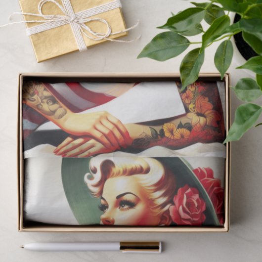 Retro getatoeëerd badpak Pin-up Tissuepapier (Geschenk)