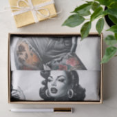 Retro getatoeëerd meisje tissuepapier (Geschenk)