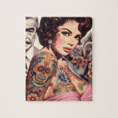 Retro Getatoeëerde Pin-up Legpuzzel (Verticaal)