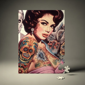Retro Getatoeëerde Pin-up Legpuzzel