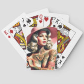 Retro Getatoeëerde Pin-up Pokerkaarten (Achterkant)