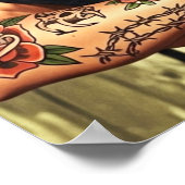 Retro Getatoeëerde Pin-up Poster (Hoek)