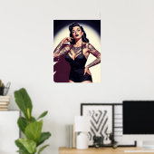 Retro Getatoeëerde Pin-up Poster (Thuiskantoor)
