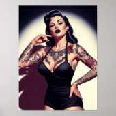 Retro Getatoeëerde Pin-up Poster (Voorkant)