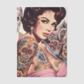 Retro Getatoeëerde Pin-up Tissuepapier (Voorkant)