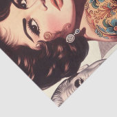 Retro Getatoeëerde Pin-up Tissuepapier (Detail)