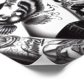 Retro getatoeëerde pin-ups poster (Hoek)