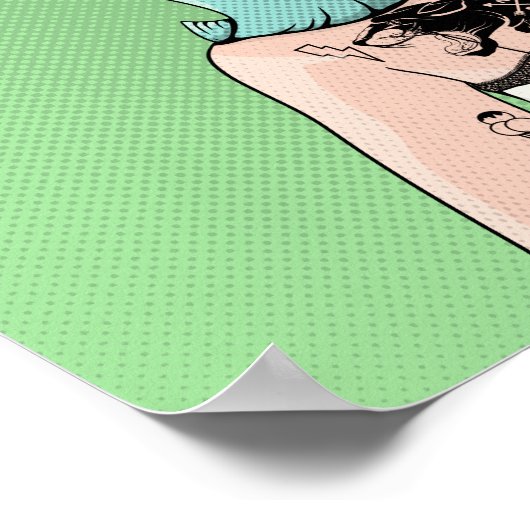 Retro getatoeëerde vrouw poster (Hoek)