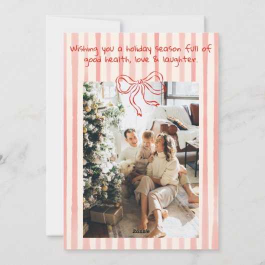 Retro getekende rode feestelijke Santa Champagne k Feestdagenkaart (Achterkant)