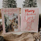 Retro getekende rode feestelijke Santa Champagne k Feestdagenkaart