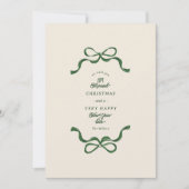 Retro Getrouwde Bogen Crème & Groene Foto Feestdagenkaart (Voorkant)
