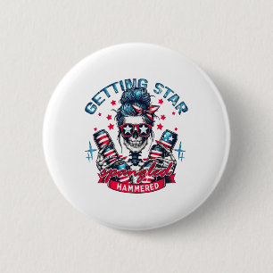 Retro Getting Star Spangled Hammered America 4th O Ronde Button 5,7 Cm