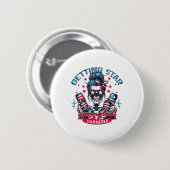 Retro Getting Star Spangled Hammered America 4th O Ronde Button 5,7 Cm (Voorkant /achterkant)