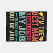 Retro Getuige Trouw Bruidsjonkers Grappig Bruids B Fleece Deken (Voorkant (Horizontaal))