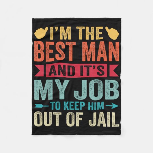 Retro Getuige Trouw Bruidsjonkers Grappige Bruids  Fleece Deken (Voorkant)