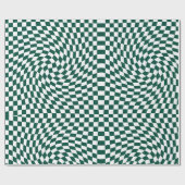 Retro gevarieerd donker Emerald White cheques geco Cadeaupapier (Vlak)