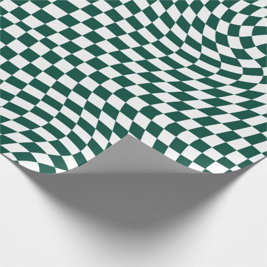 Retro gevarieerd donker Emerald White cheques geco Cadeaupapier (Hoek)
