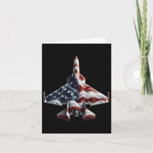 Retro gevechtsvliegtuig Amerikaans vlag Hart 4e Kaart