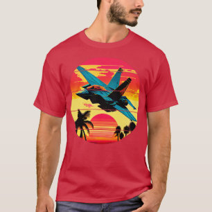 Retro gevechtsvliegtuig t-shirt