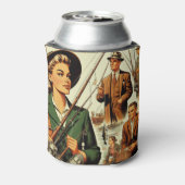 Retro Geviste illustratie Blikjeskoeler (Blikje Achterkant)