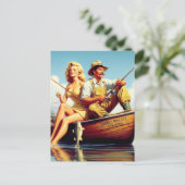 Retro Geviste illustratie Briefkaart (Staand voorkant)