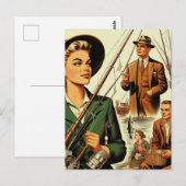 Retro Geviste illustratie Briefkaart (Voorkant / Achterkant)