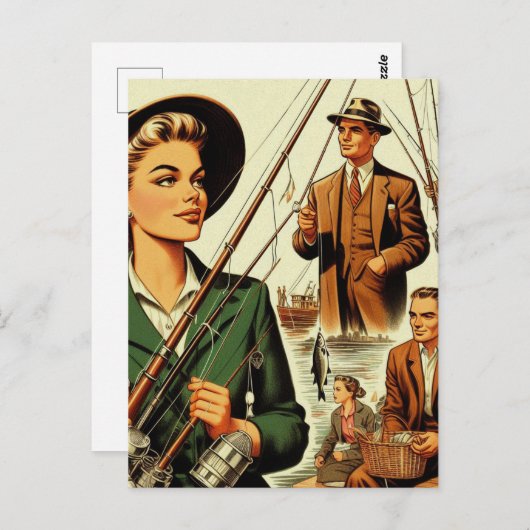 Retro Geviste illustratie Briefkaart (Voorkant / Achterkant)