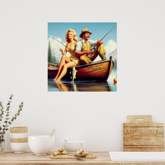 Retro Geviste illustratie Poster (Keuken)