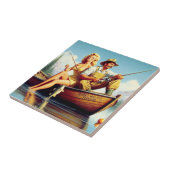 Retro Geviste illustratie Tegeltje (Zijkant)