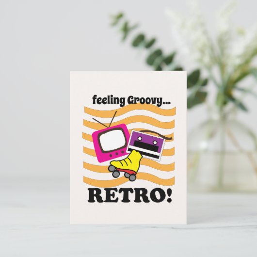 Retro Gevoel Groovy Retro Briefkaart (Staand voorkant)