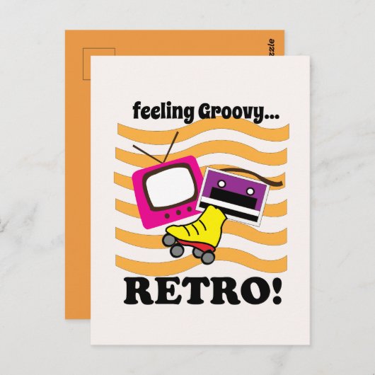Retro Gevoel Groovy Retro Briefkaart (Voorkant / Achterkant)