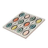 Retro  gevulde vervalsingspatroon pastels tegeltje (Zijkant)