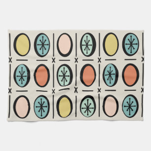 Retro gevulde vervalsingspatroon pastels theedoek