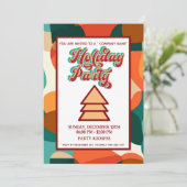 Retro gewaagde kleurrijke leuke bedrijfsfeest kaart (Staand voorkant)