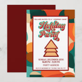 Retro gewaagde kleurrijke leuke bedrijfsfeest kaart (Voorkant / Achterkant)