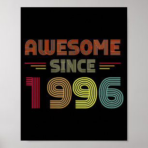 Retro Geweldig Sinds 1996 26e Verjaardag Verjaarda Poster