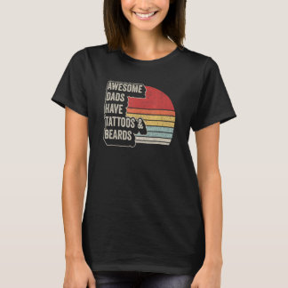  Retro Geweldige Dads hebben Tattoo en baard B T-shirt