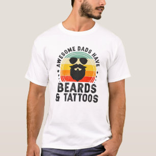Retro Geweldige Dads hebben Tattoos en paden" T-shirt