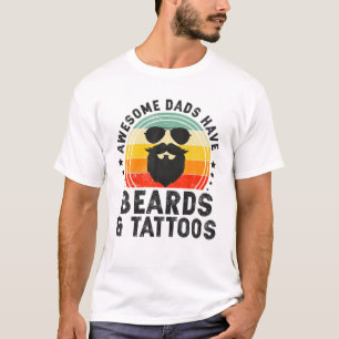 Retro Geweldige Dads hebben Tattoos en paden" T-shirt