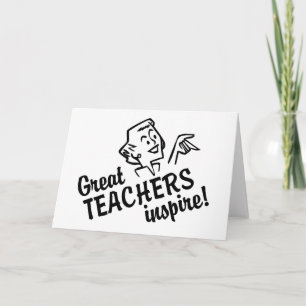 Retro geweldige docenten inspireren Wenskaarten Kaart