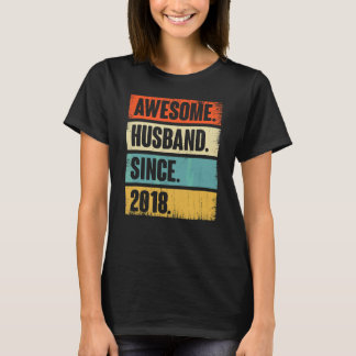 Retro Geweldige man sinds 2018 4 Wedding Anivers T-shirt