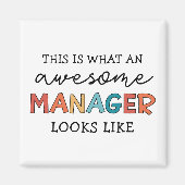 Retro Geweldige Manager Grappig Magneet (Voorkant)