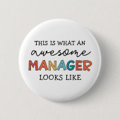 Retro Geweldige Manager Grappig Ronde Button 5,7 Cm (Voorkant)