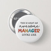 Retro Geweldige Manager Grappig Ronde Button 5,7 Cm (Voorkant /achterkant)
